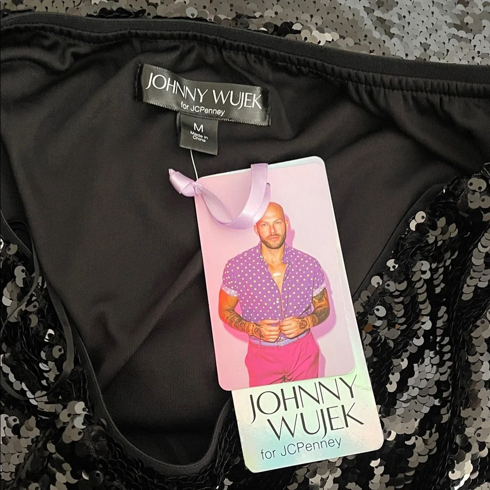 Johnny Wujek Glamorous Midnight Black Sequin Maxi Skirt - Picture 2 of 7